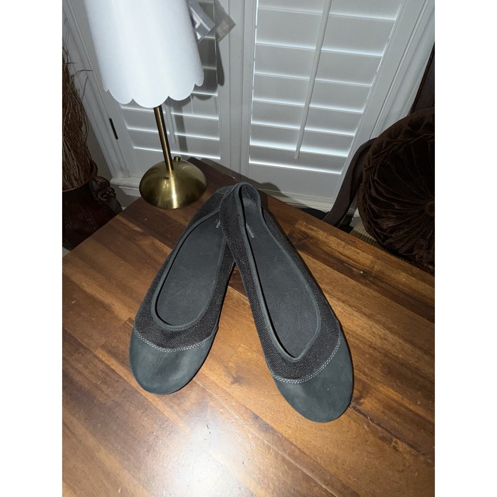 Patagonia Womens Ballet Flats Size 10-11 Atoll Maha Breathe Black Leather Mesh